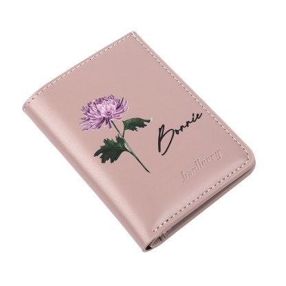 Portefeuille long en cuir PU 1Prénom personnalisé Cadeau pour femme | 