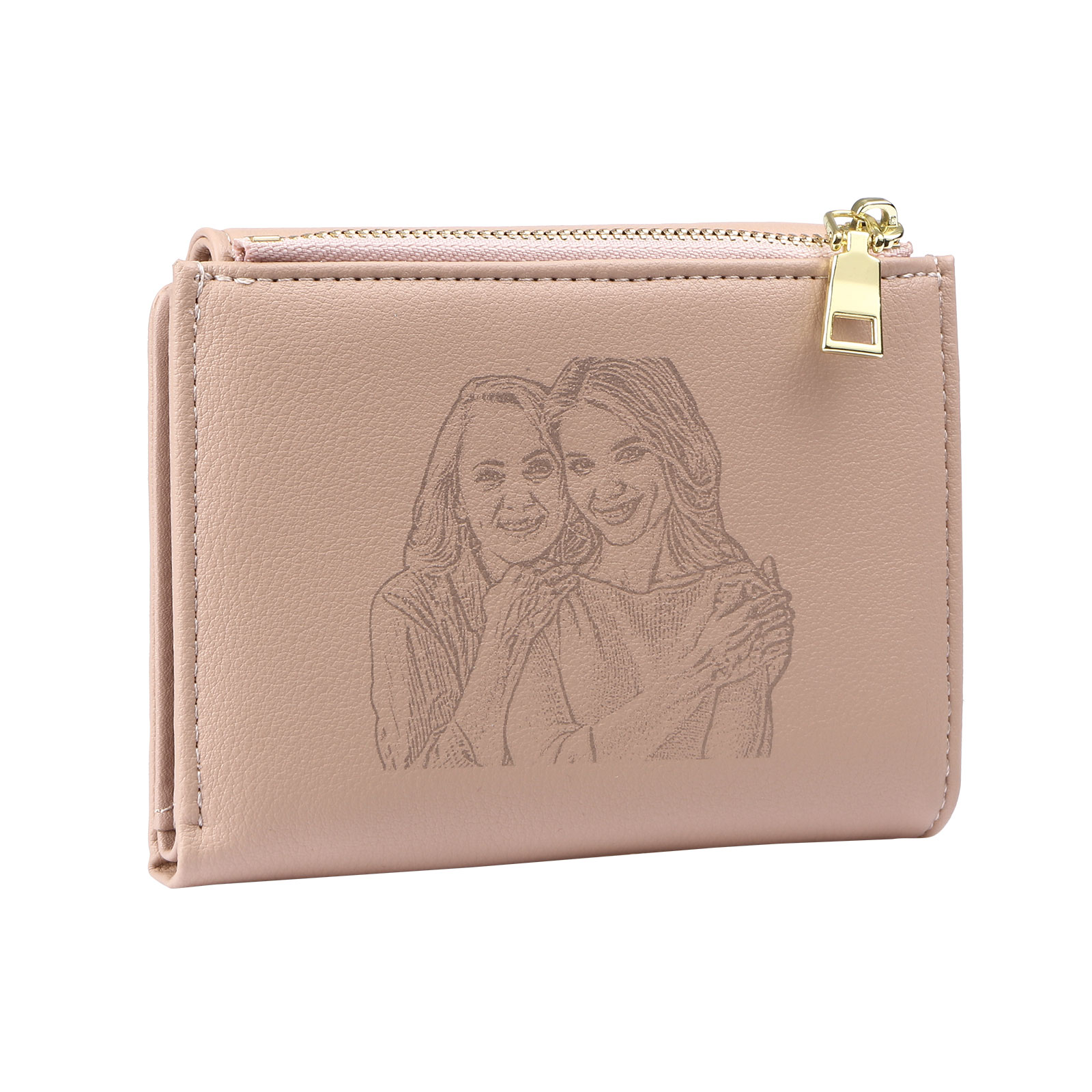 [Copy]Portefeuille long en cuir PU 1 Prénom personnalisé avec fleur de naissance Cadeau pour femme | Jessemade
