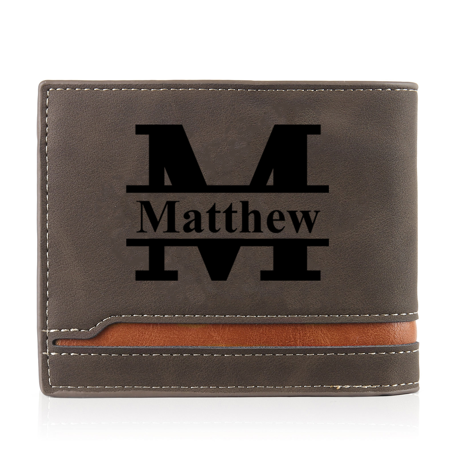 Coffret Cadeau 3PCS- Portefeuille Homme et Porte-Clés Photo et Texte Personnalisés et Stylo Coffret Cadeau Saint Valentin | Jessemade