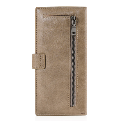 Portefeuille long en cuir PU 1 Nom personnalisé avec fleur de naissance Cadeau pour femme | Jessemade