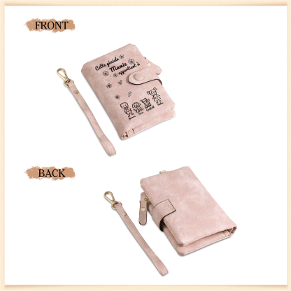À Mamie Portefeuille Personnalisé avec 4 Prénoms Porte-Monnaie Carte Rose pour Mamie | Jessemade