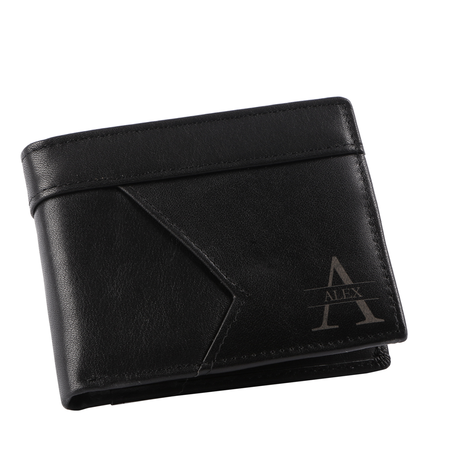 Portefeuille en Cuir Personnalisé avec 1 Prénom et 1 Initiale Cadeau Saint-Valentin pour Homme | Jessemade