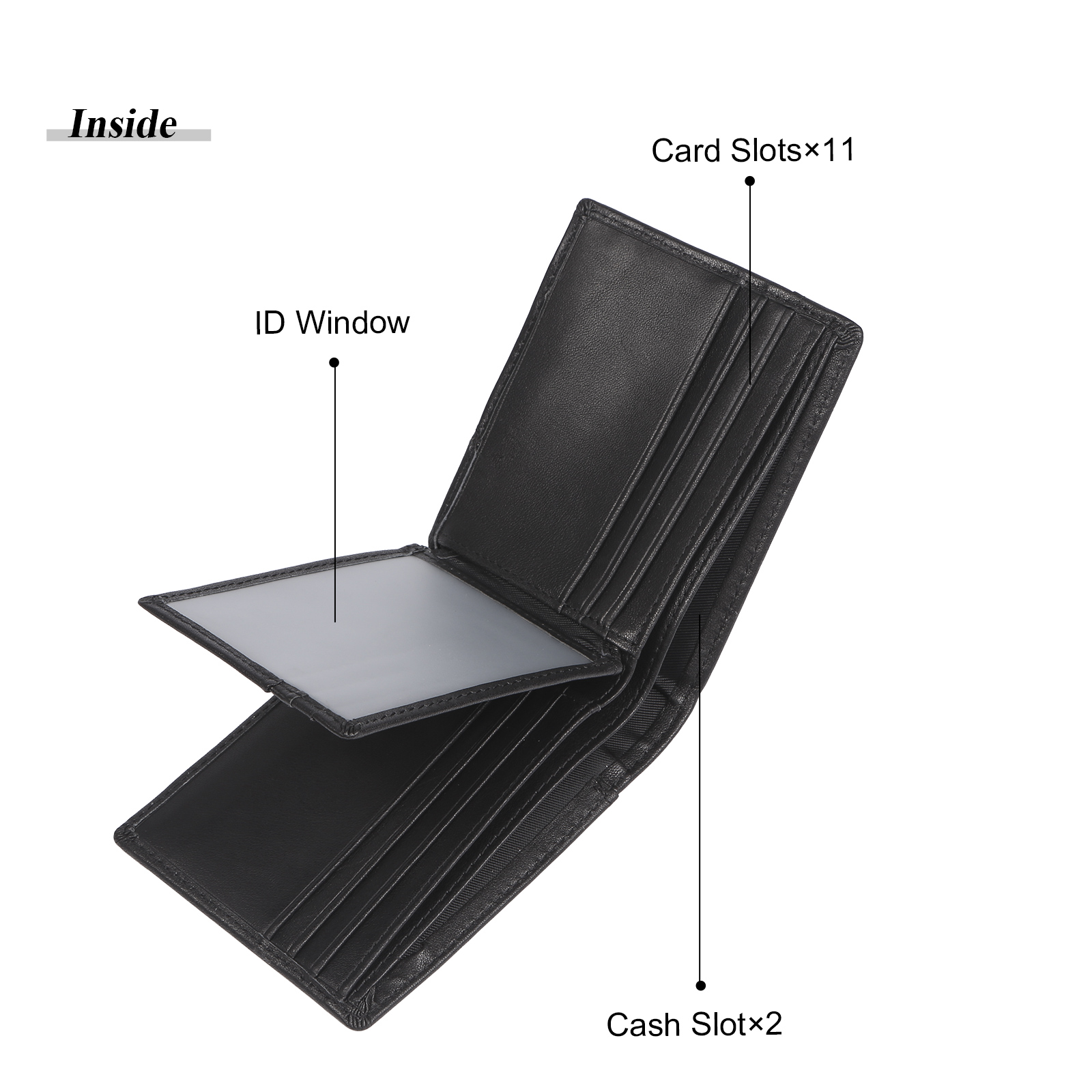 Portefeuille en Cuir Personnalisé avec 1 Prénom et 1 Initiale Cadeau Saint-Valentin pour Homme | Jessemade