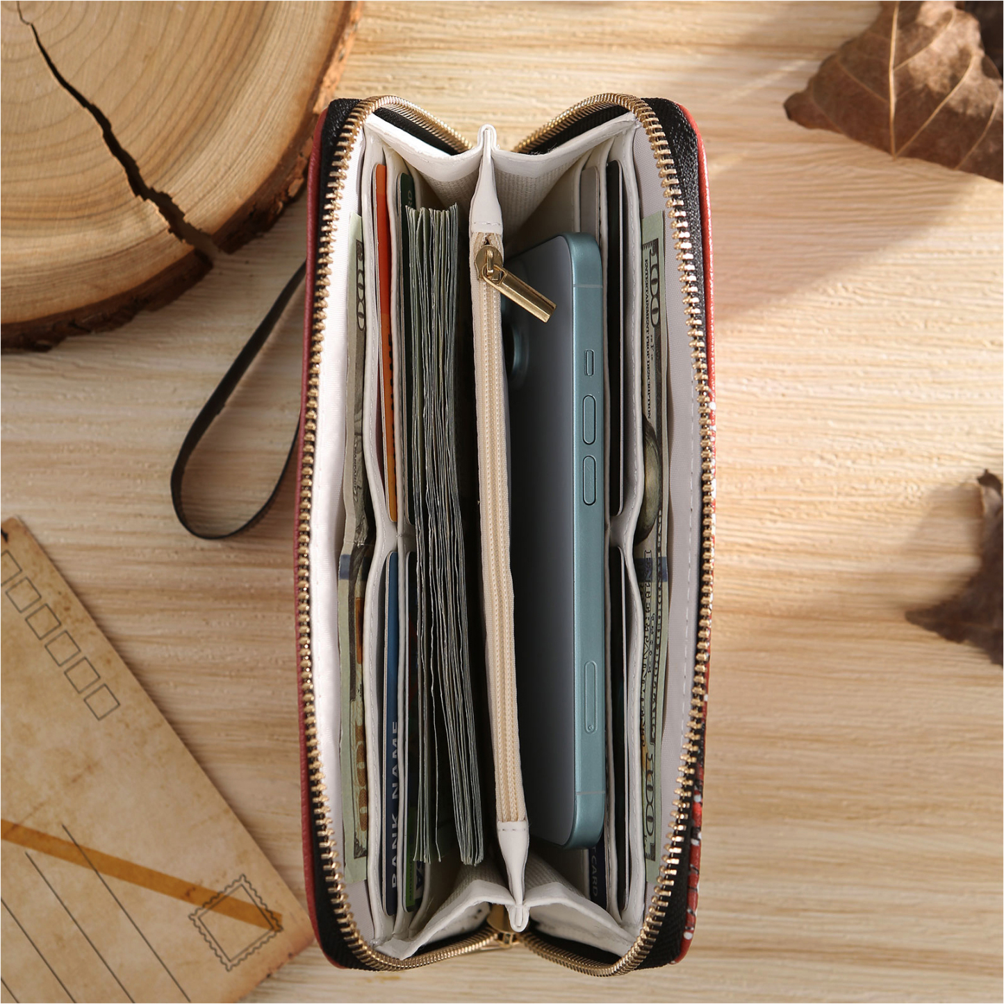 Portefeuille Personnalisé avec Photo Porte-Monnaie Carte Commémoratif en Cuir | Jessemade