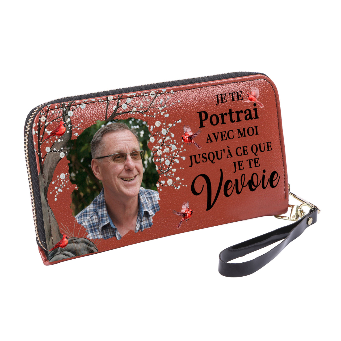 Portefeuille 1 Prénom Personnalisé avec Photo et Lettre Classique Homm