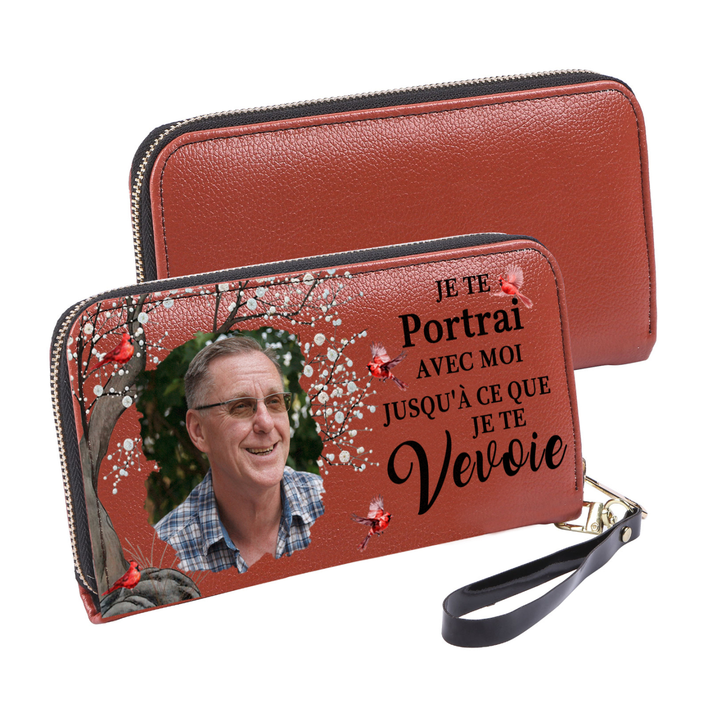 Portefeuille Personnalisé avec Photo Porte-Monnaie Carte Commémoratif en Cuir | Jessemade