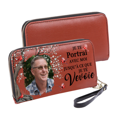 Portefeuille Personnalisé avec Photo Porte-Monnaie Carte Commémoratif en Cuir | Jessemade