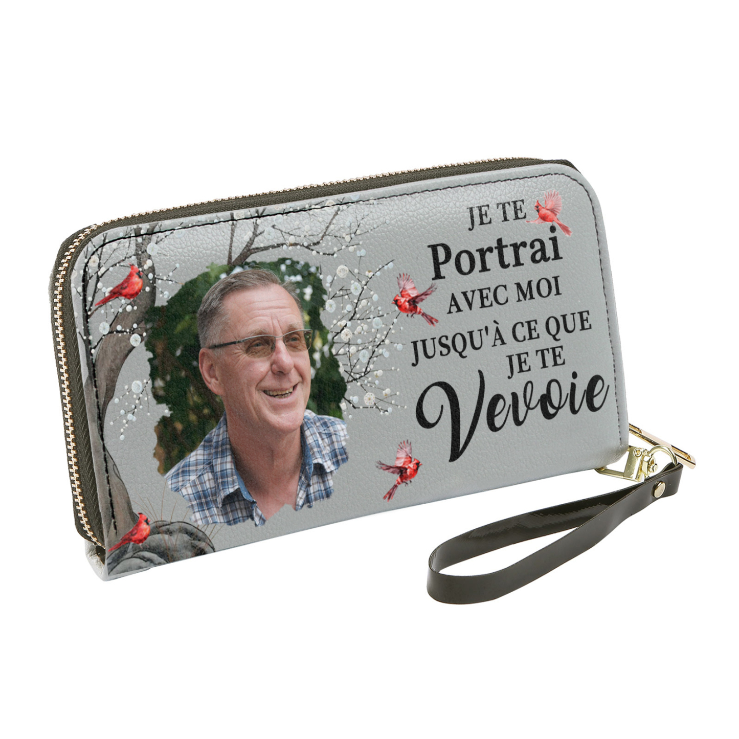 Portefeuille Personnalisé avec Photo Porte-Monnaie Carte Commémoratif en Cuir | Jessemade