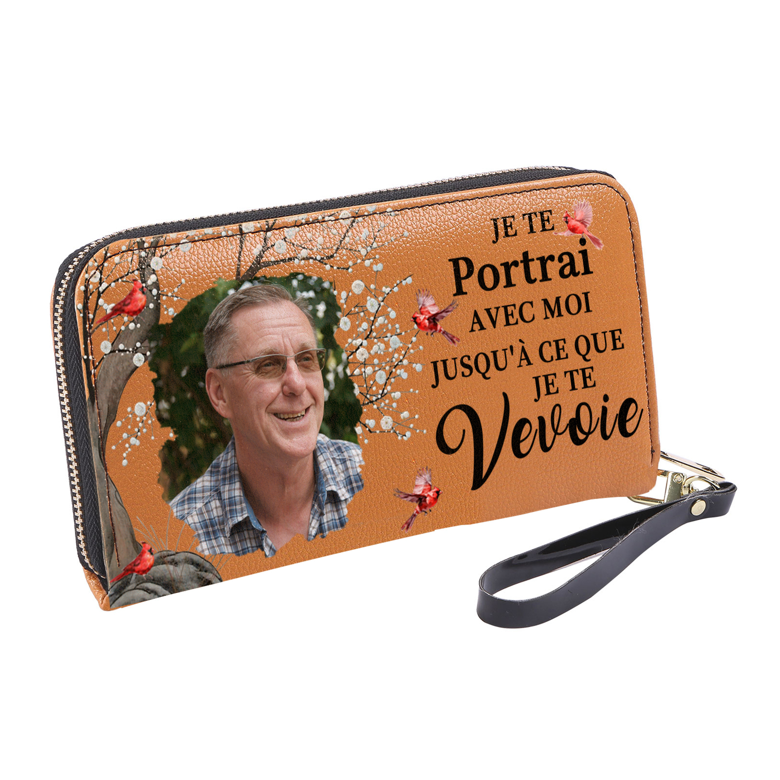 Portefeuille Personnalisé avec Photo Porte-Monnaie Carte Commémoratif en Cuir | Jessemade