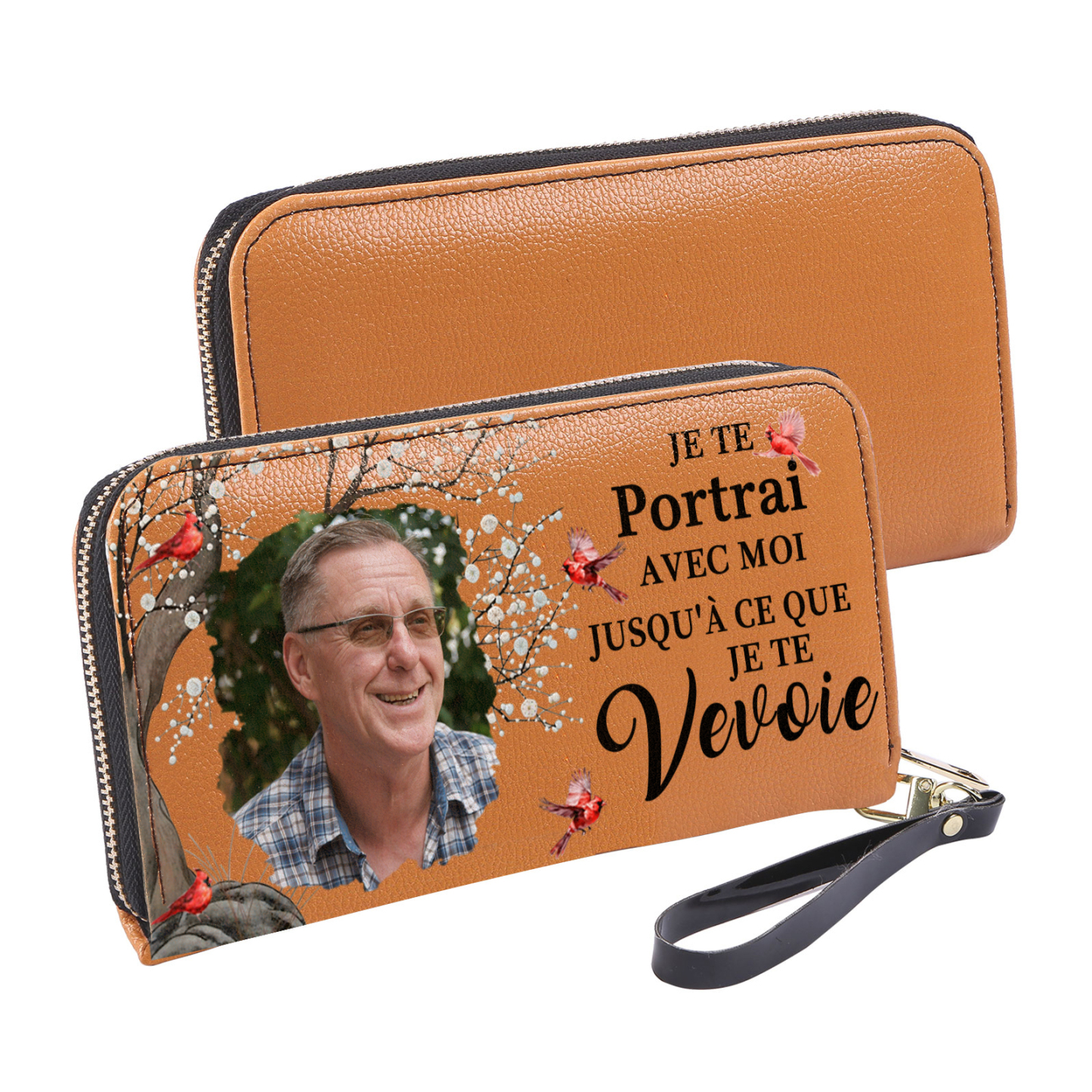 Portefeuille Personnalisé avec Photo Porte-Monnaie Carte Commémoratif en Cuir | Jessemade
