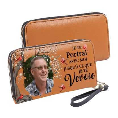 Portefeuille Personnalisé avec Photo Porte-Monnaie Carte Commémoratif en Cuir | Jessemade