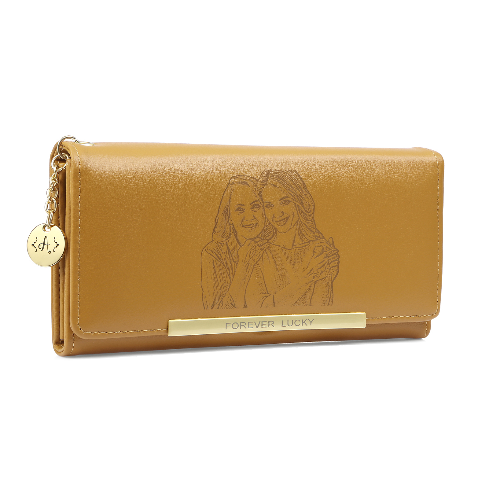 Portefeuille Personnalisé avec Photo Lettre et Texte Porte-monnaie carte en cuir PU pour Femme Rose/Bleu/Jaune | Jessemade