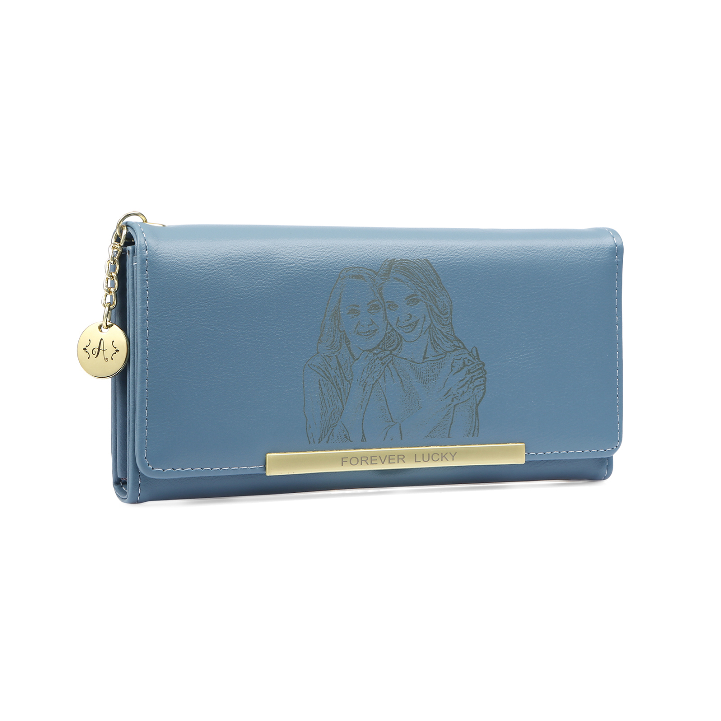 Portefeuille Personnalisé avec Photo Lettre et Texte Porte-monnaie carte en cuir PU pour Femme Rose/Bleu/Jaune | Jessemade