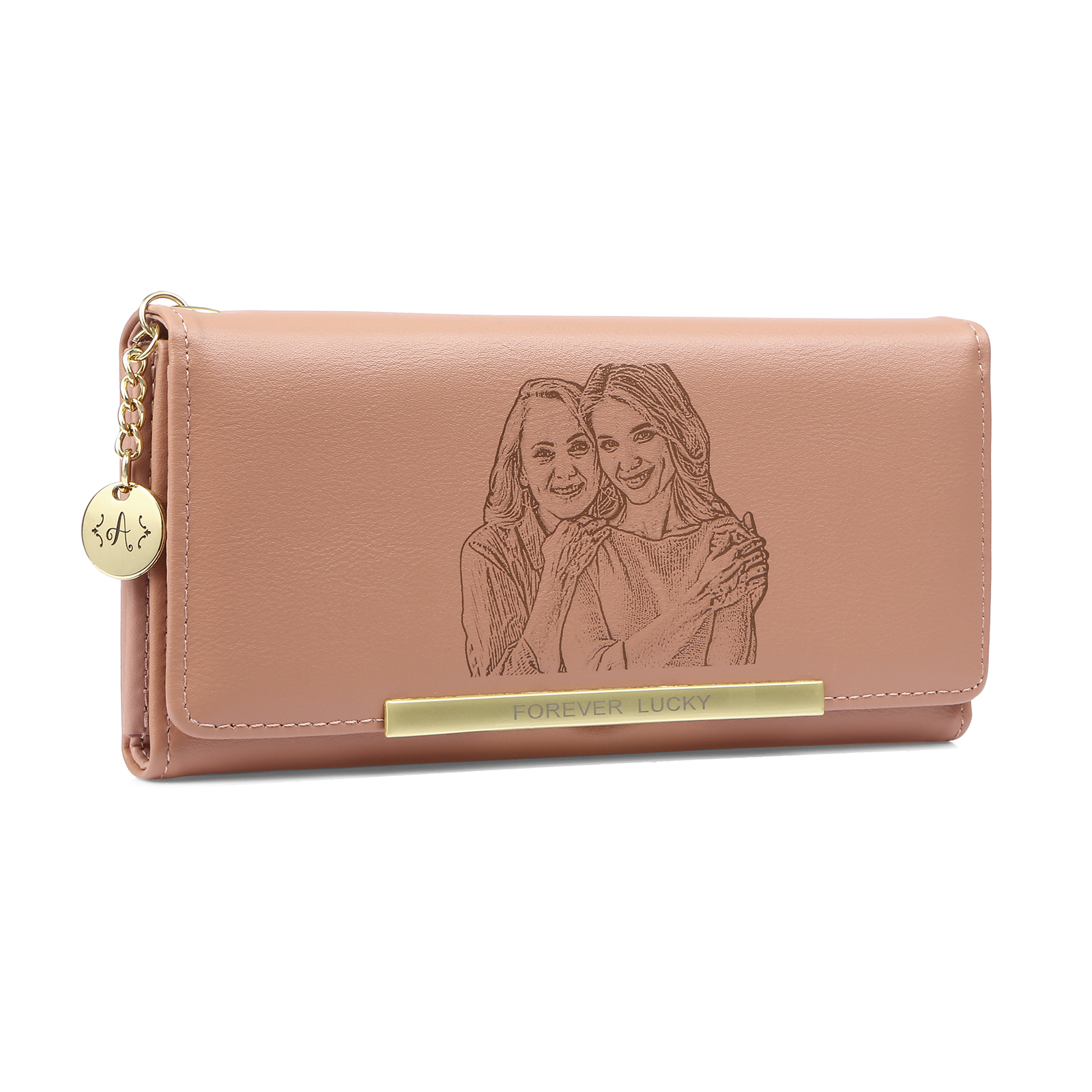 Portefeuille Personnalisé avec Photo Lettre et Texte Porte-monnaie carte en cuir PU pour Femme Rose/Bleu/Jaune | Jessemade