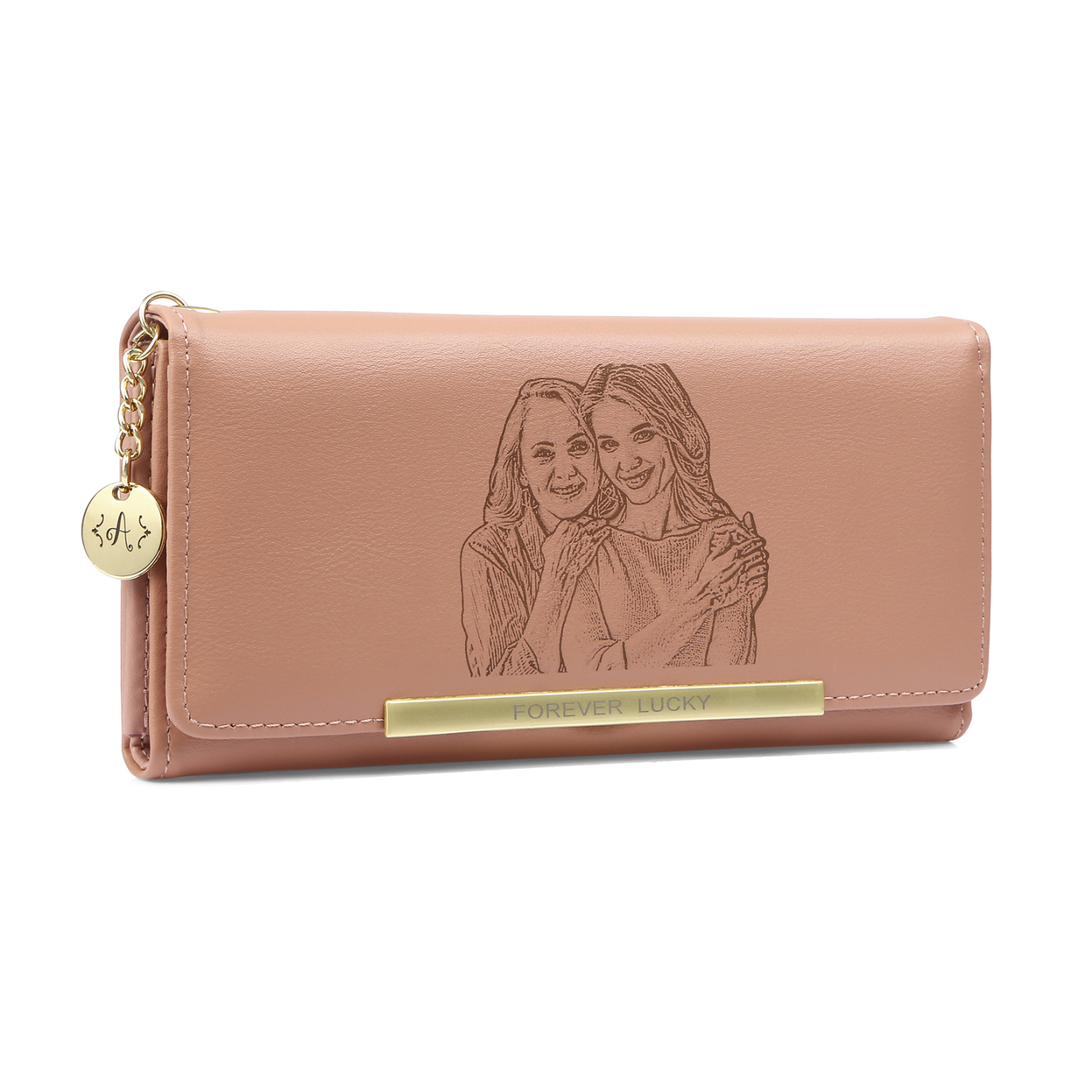 Portefeuille Personnalisé avec Photo Lettre et Texte Porte-monnaie carte en cuir PU pour Femme Rose/Bleu/Jaune | Jessemade