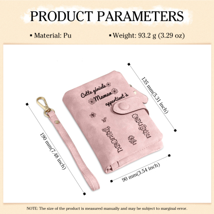 À Maman Portefeuille Personnalisé en Rose avec 5 Prénoms et Enfants Cadeau pour Maman | Jessemade
