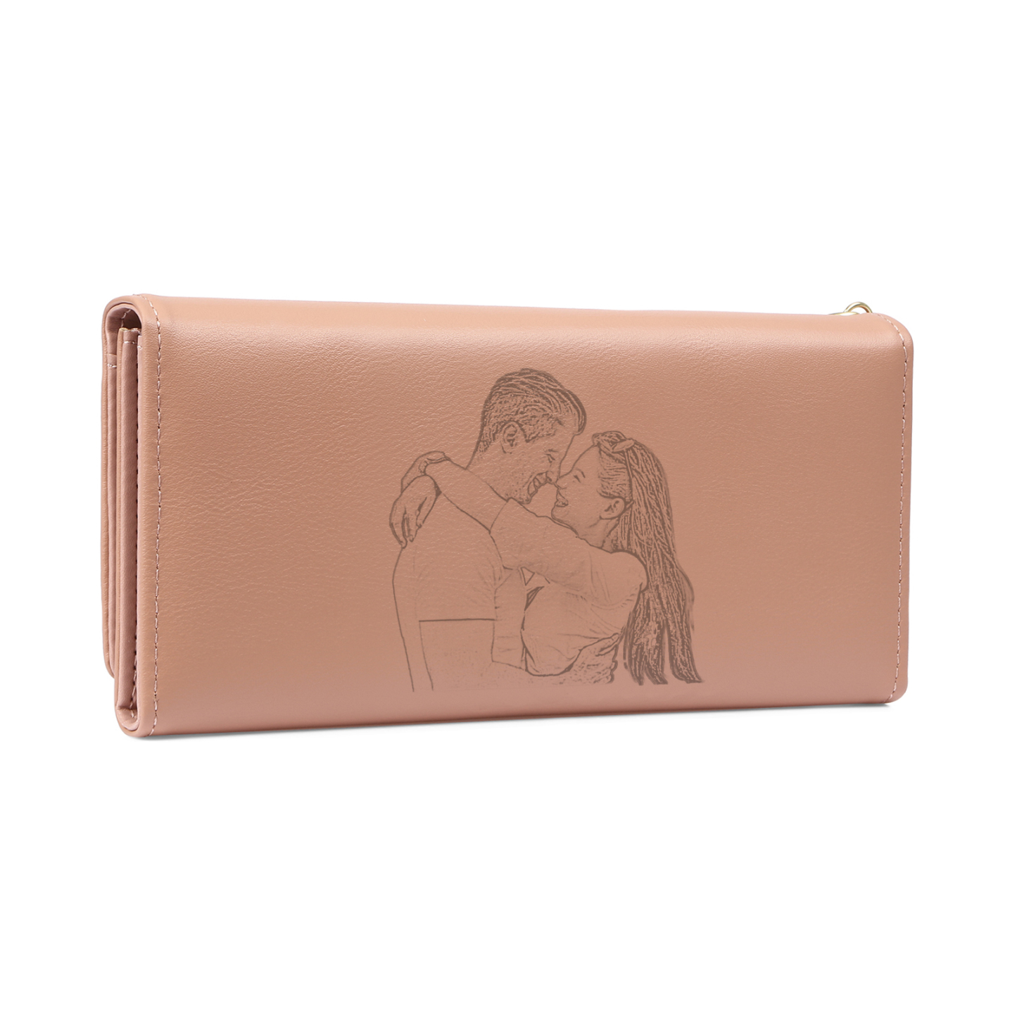 Portefeuille Personnalisé en PU avec Photo Date et 2 Prénoms Porte-monnaie pour Femme | Jessemade