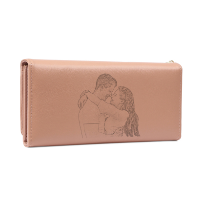 Portefeuille Personnalisé en PU avec Photo Date et 2 Prénoms Porte-monnaie pour Femme | Jessemade