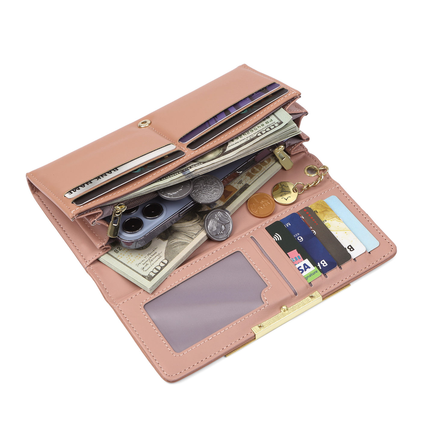 Portefeuille Personnalisé en cuir PU avec Photo Lettre et 2 Prénoms Cadeau chic pour Femme | Jessemade