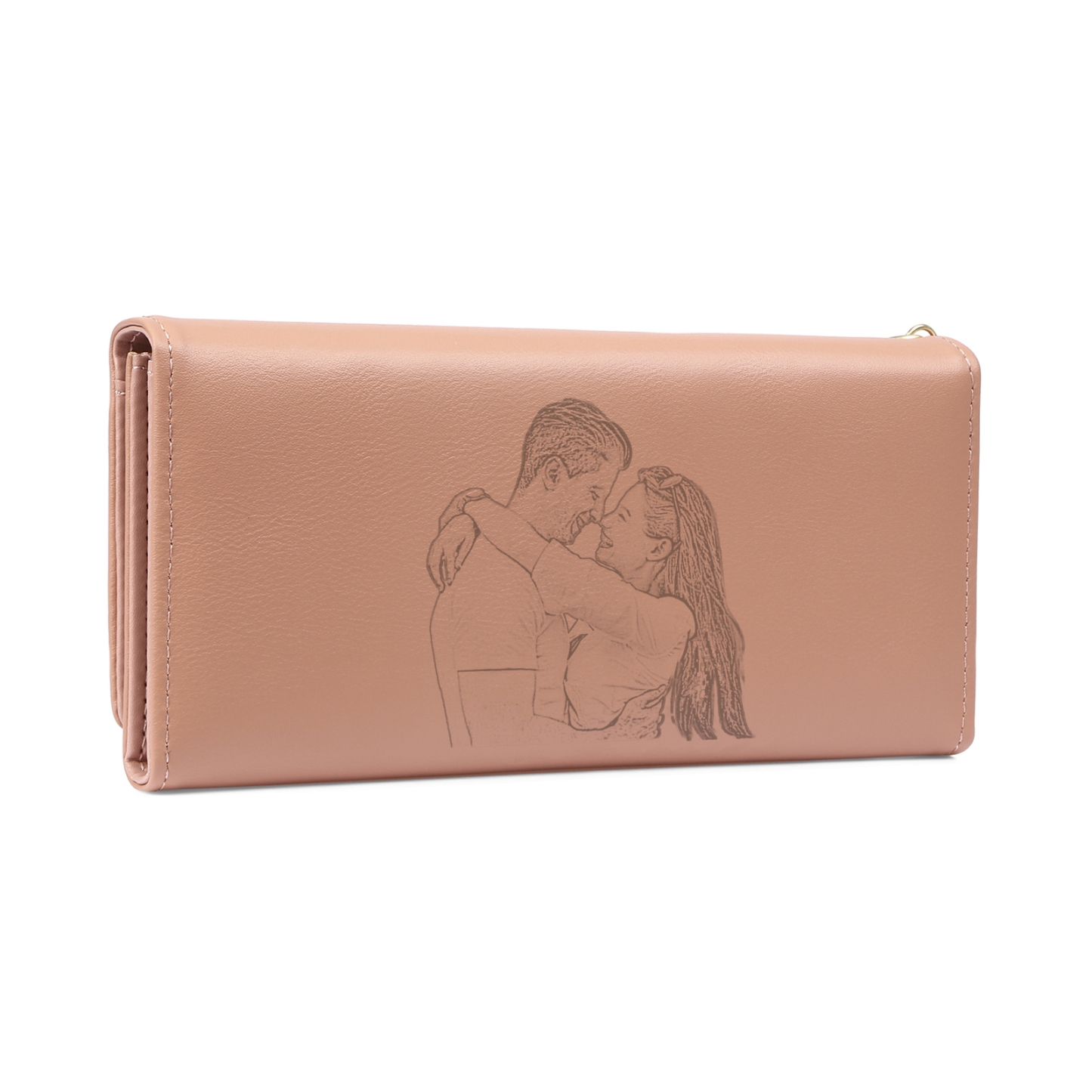 Portefeuille Personnalisé en cuir PU avec Photo Lettre et 2 Prénoms Cadeau chic pour Femme | Jessemade