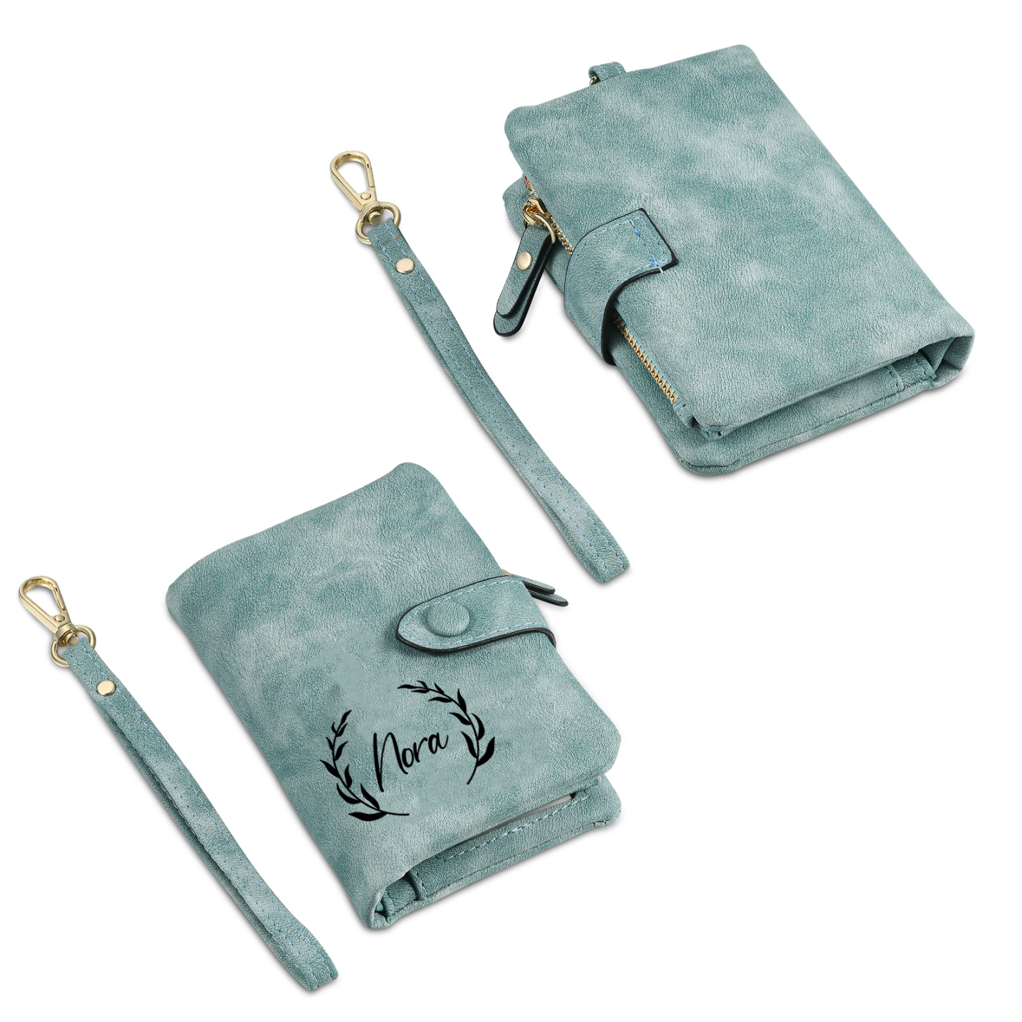 Portefeuille Personnalisé avec 1 Prénom 7 Couleurs Disponibles Porte-monnaie en cuir pour Femme | Jessemade