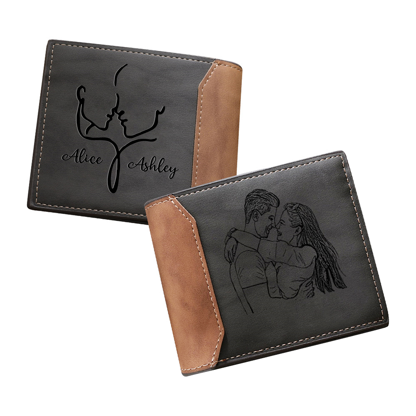 Portefeuille Photo Personnalisée Classique Homme Porte-Monnaie Cadeau