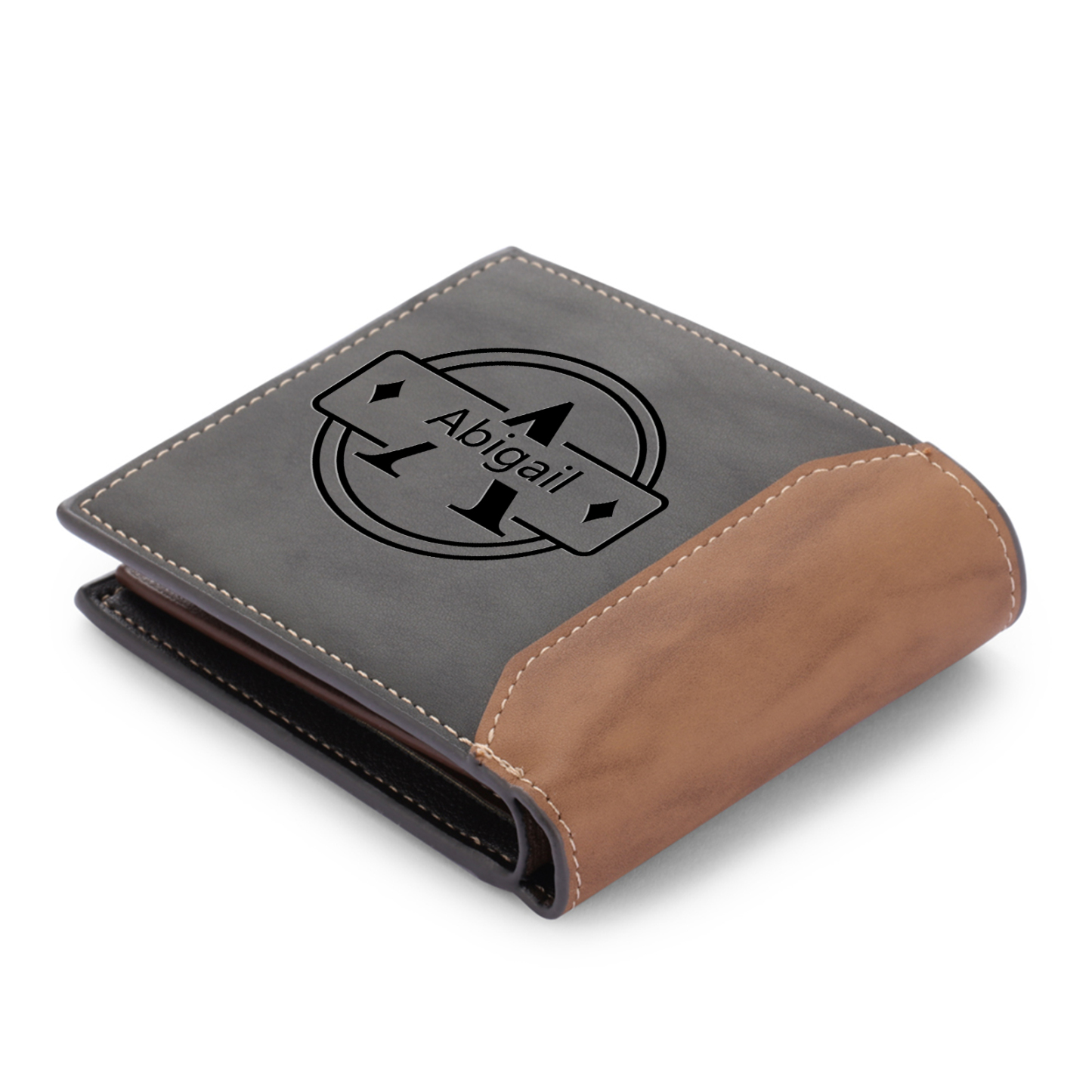 Portefeuille Classique Photo Personnalisée avec Prénoms et Lettre Porte-Monnaie en cuir pour Homme | Jessemade