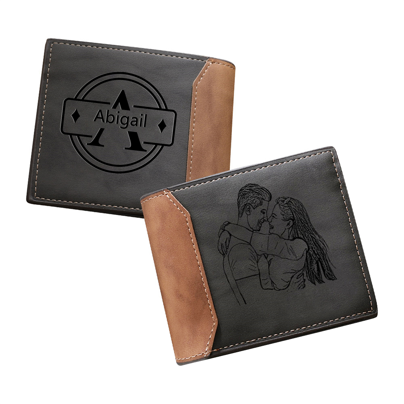 Portefeuille Personnalisé avec Photo et Prénom Gravés - Cadeau Unique | Jessemade