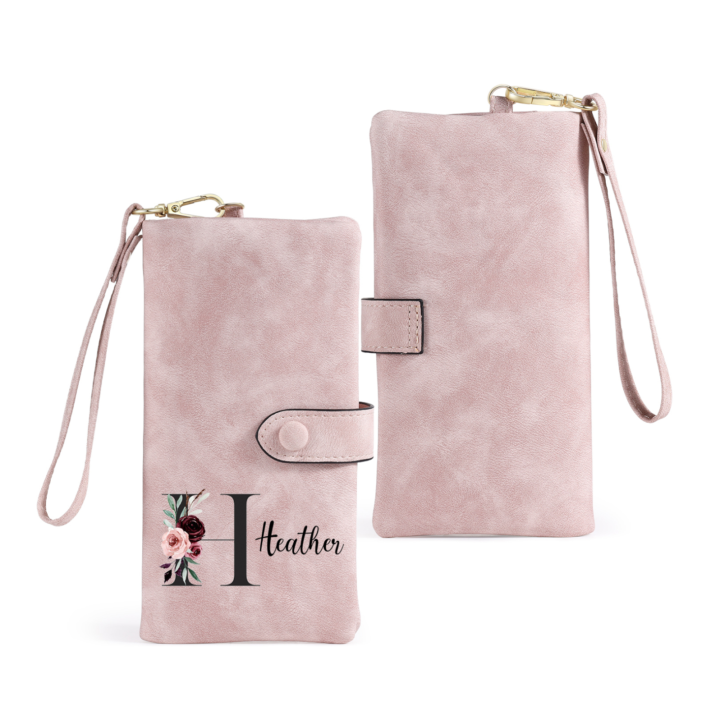 Portefeuille Personnalisé avec 1 Prénom et Initiale Porte-monnaie pour Femme  | Jessemade