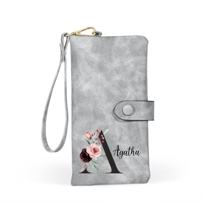 Portefeuille Personnalisé avec 1 Prénom et Initiale Porte-monnaie pour Femme  | Jessemade