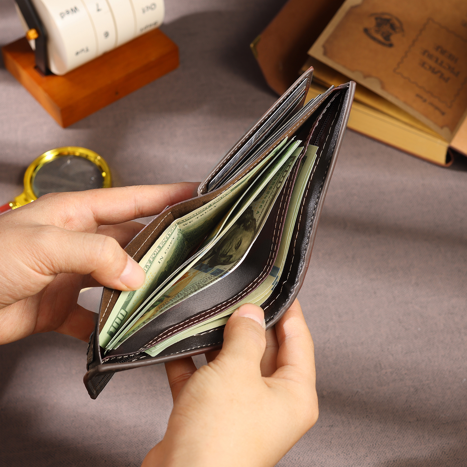 Portefeuille Homme Photo Personnalisée avec Prénom et Lettre Porte-Monnaie en cuir pour Homme | Jessemade