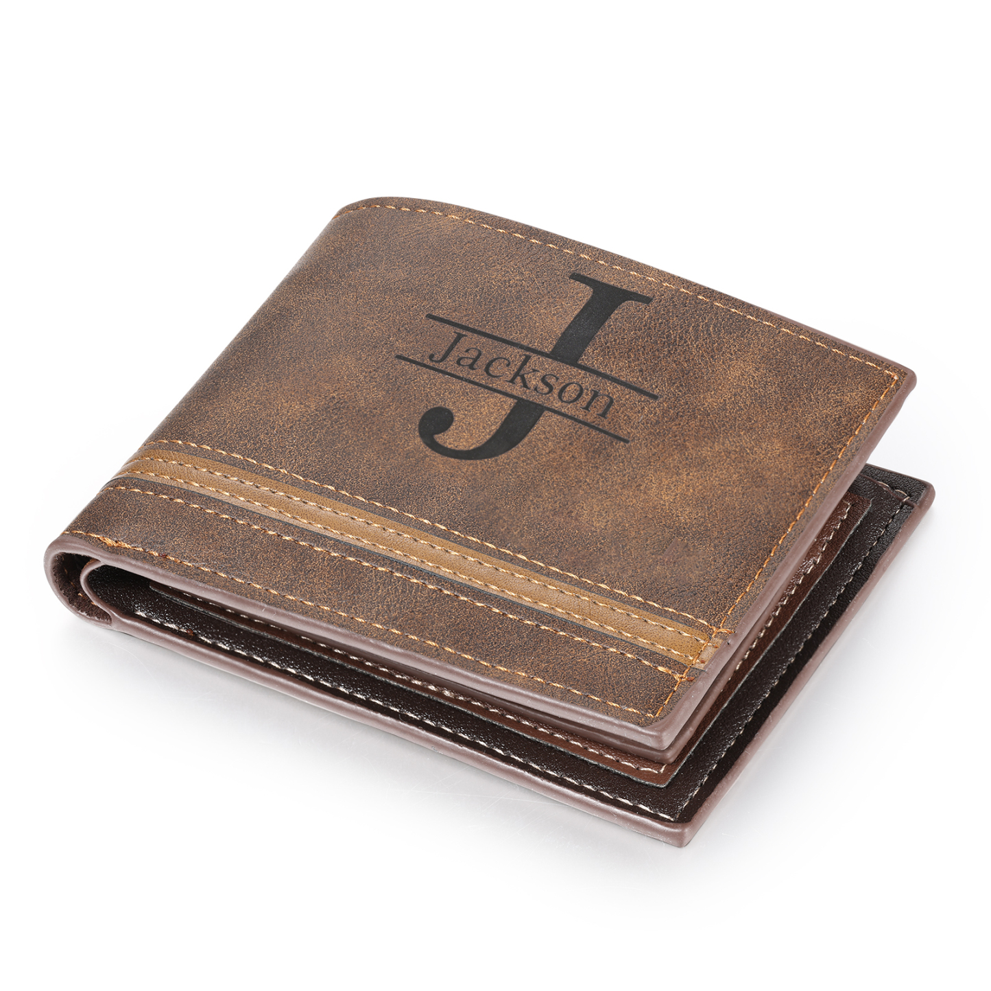 Portefeuille Homme Photo Personnalisée avec Prénom et Lettre Porte-Monnaie en cuir pour Homme | Jessemade