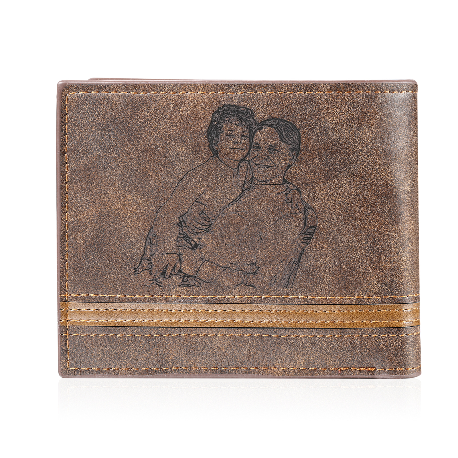 Portefeuille Homme Photo Personnalisée avec Prénom et Lettre Porte-Monnaie en cuir pour Homme | Jessemade