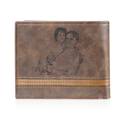 Portefeuille Homme Photo Personnalisée avec Prénom et Lettre Porte-Monnaie en cuir pour Homme | Jessemade