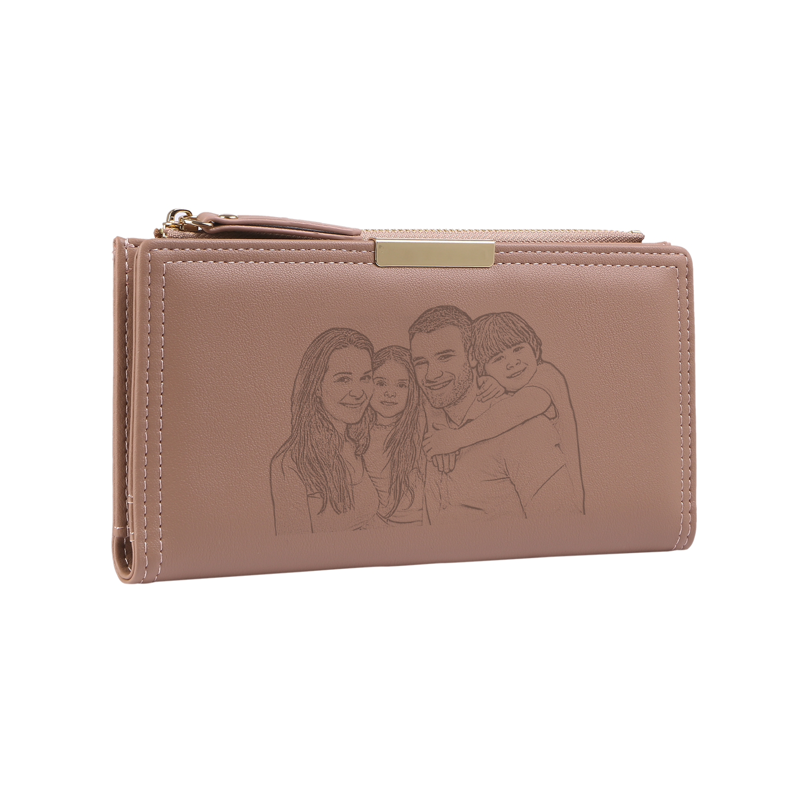 Portefeuille en cuir long Personnalisé avec Photo Porte-monnaie pour Femme  | Jessemade