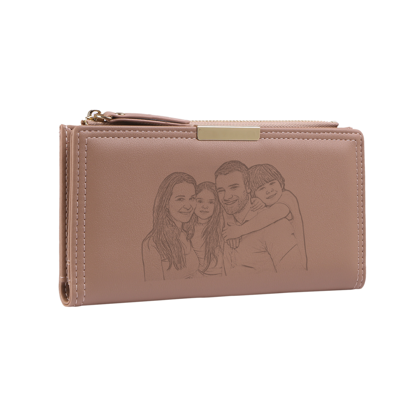Portefeuille en cuir long Personnalisé avec Photo Porte-monnaie pour Femme  | Jessemade
