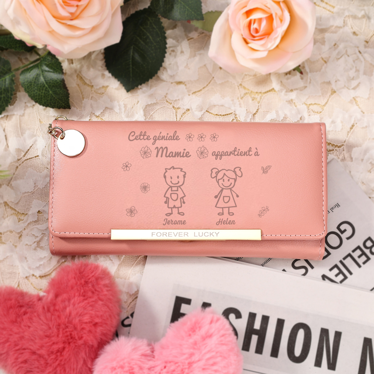 Portefeuille Femme Personnalisé avec Dessins - Cadeau Sentimental et Pratique | Jessemade
