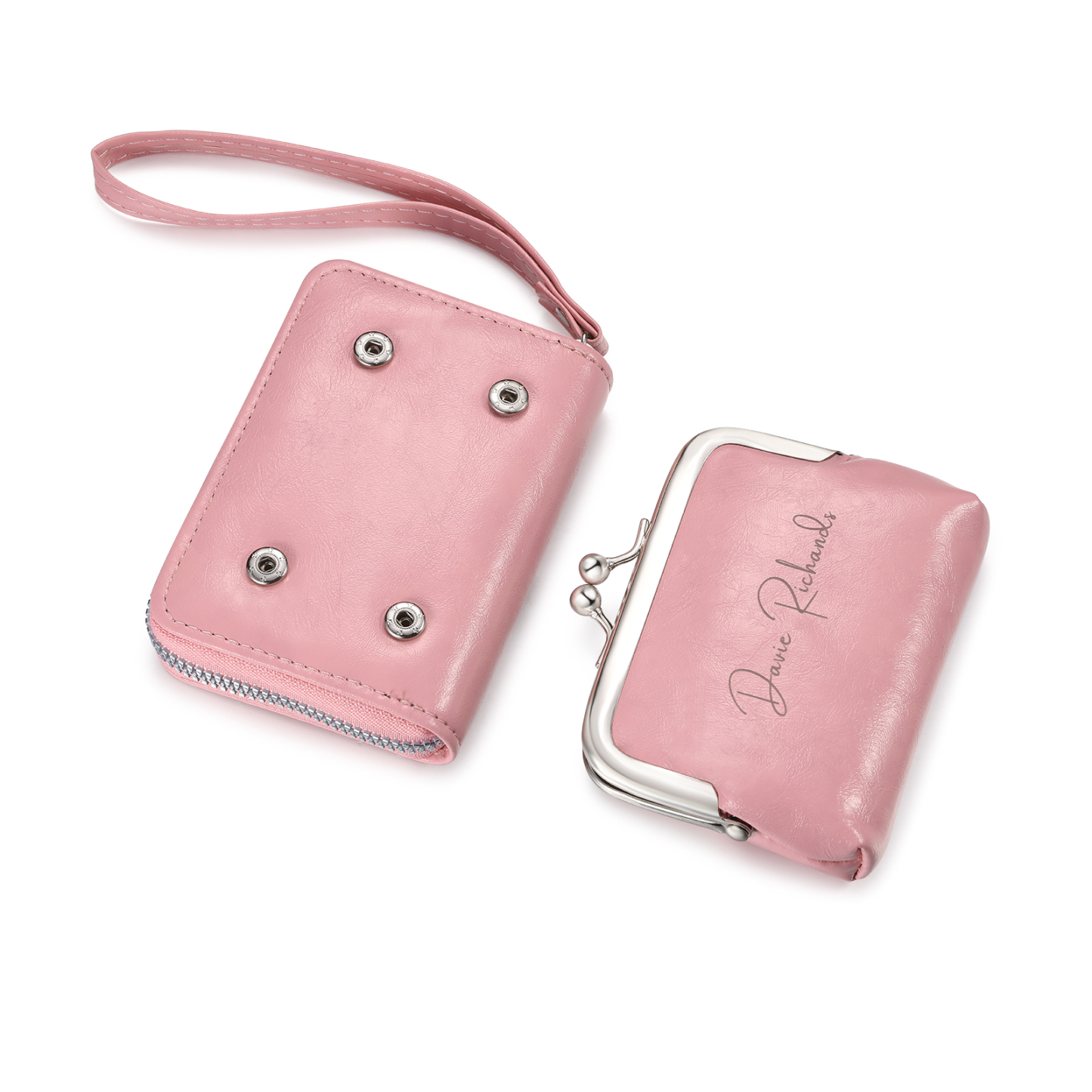 Portefeuille Femme Personnalisé avec Photo et Nom Porte-monnaie Blanc et Rose | Jessemade