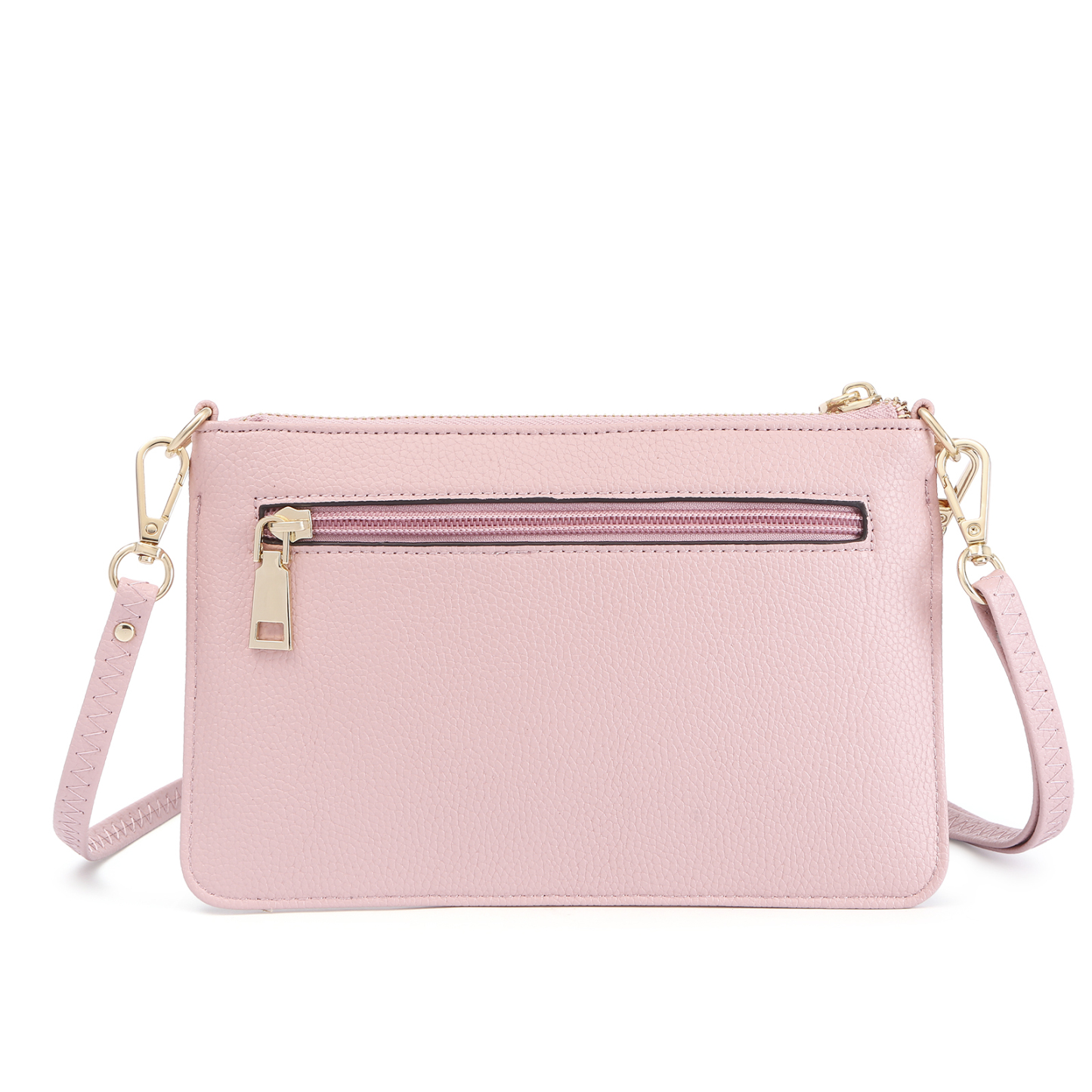 Portefeuille en cuir PU 1 Prénom Personnalisé avec Fleur de Naissance Sac pochette Rose À Porter Main ou Épaule | Jessemade