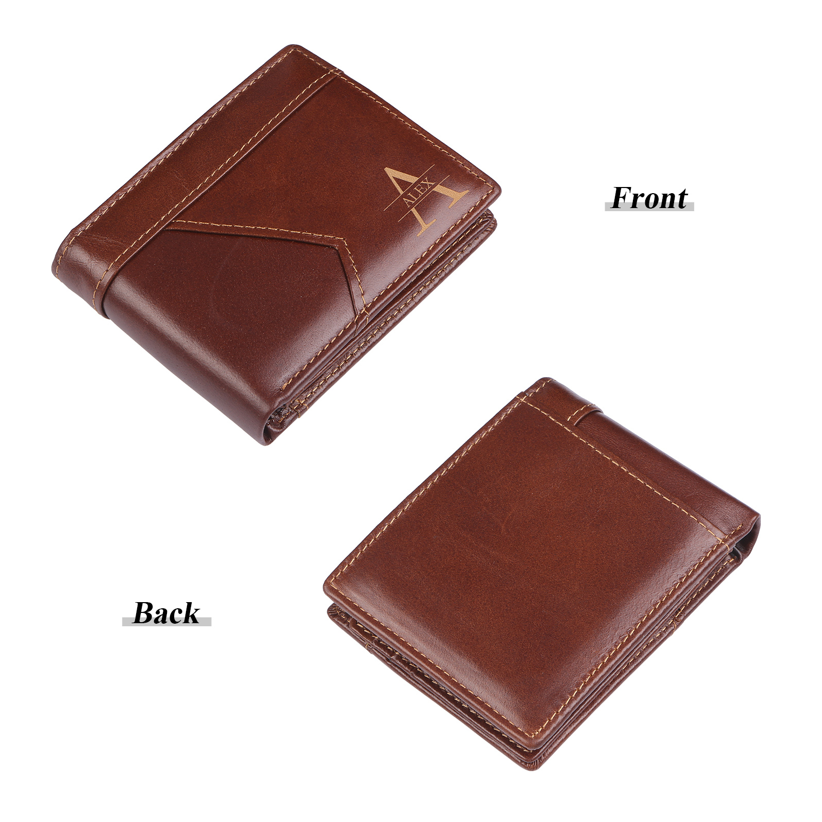 Portefeuille Homme Personnalisé avec Prénom et Lettre Porte-Monnaie en Cuir pour Homme | Jessemade