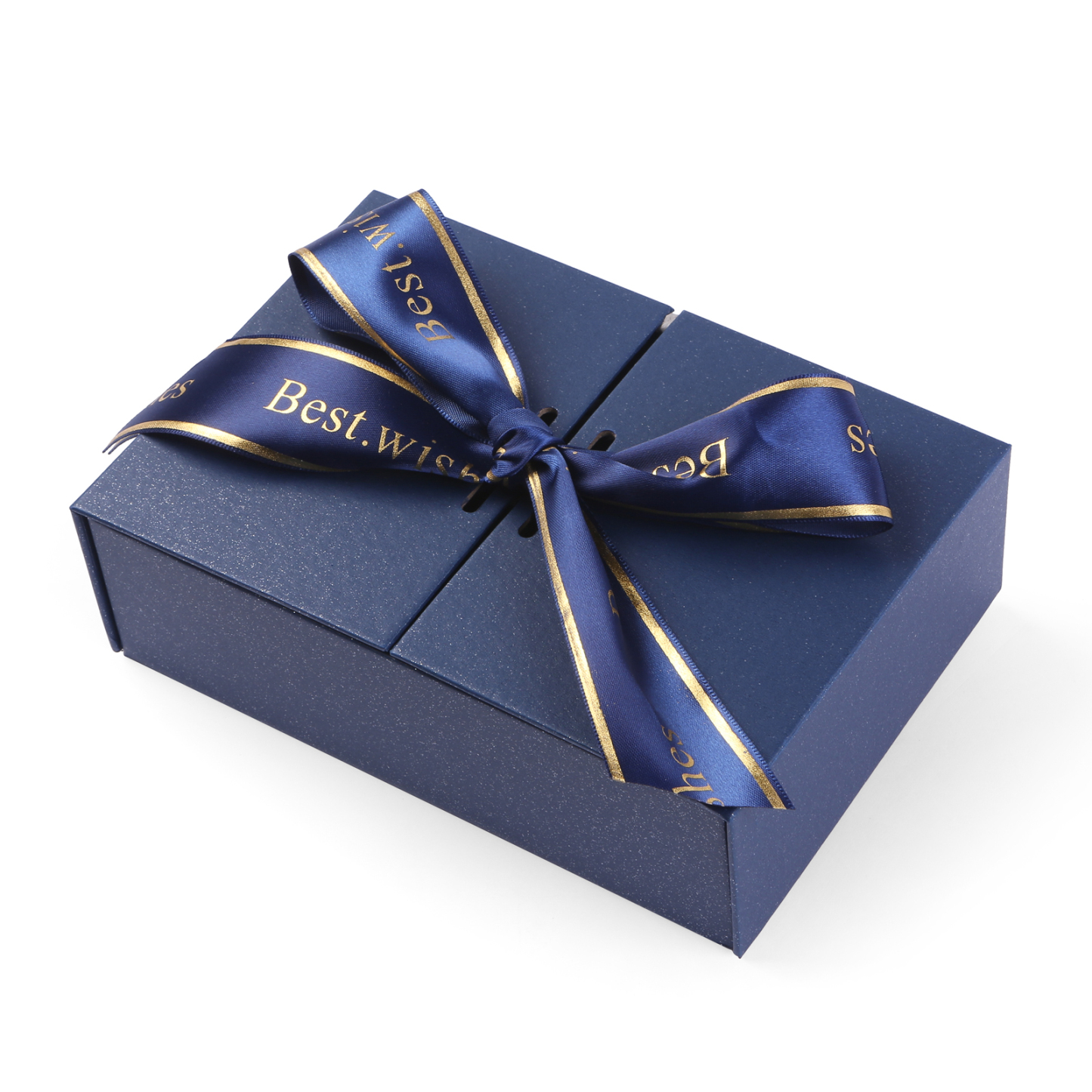 Boîte cadeau en bleu avec ruban emballage cadeau coffre | Jessemade