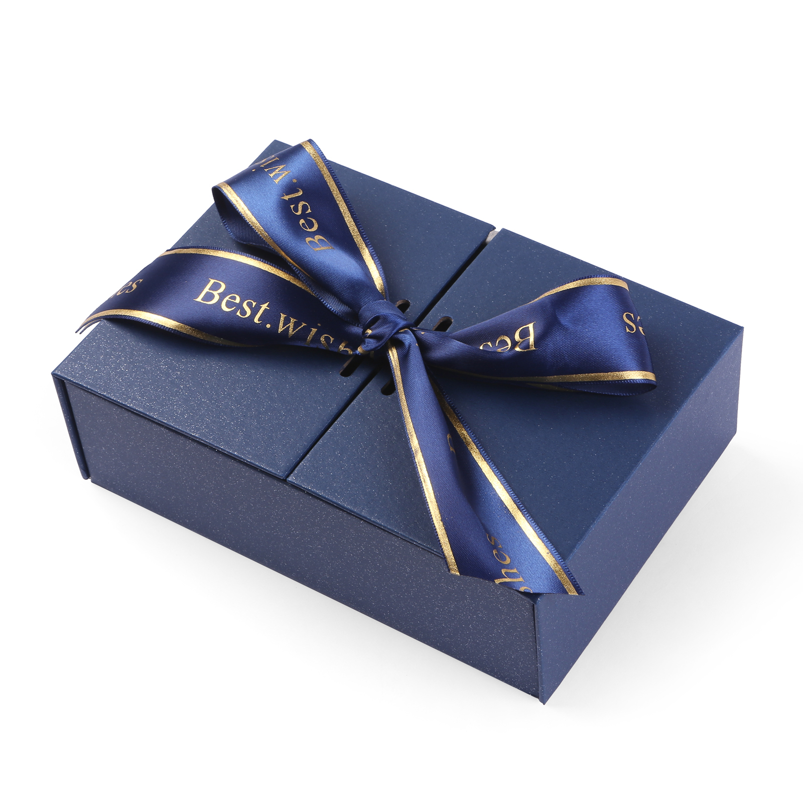 Boîte cadeau en bleu avec ruban emballage cadeau coffre | Jessemade