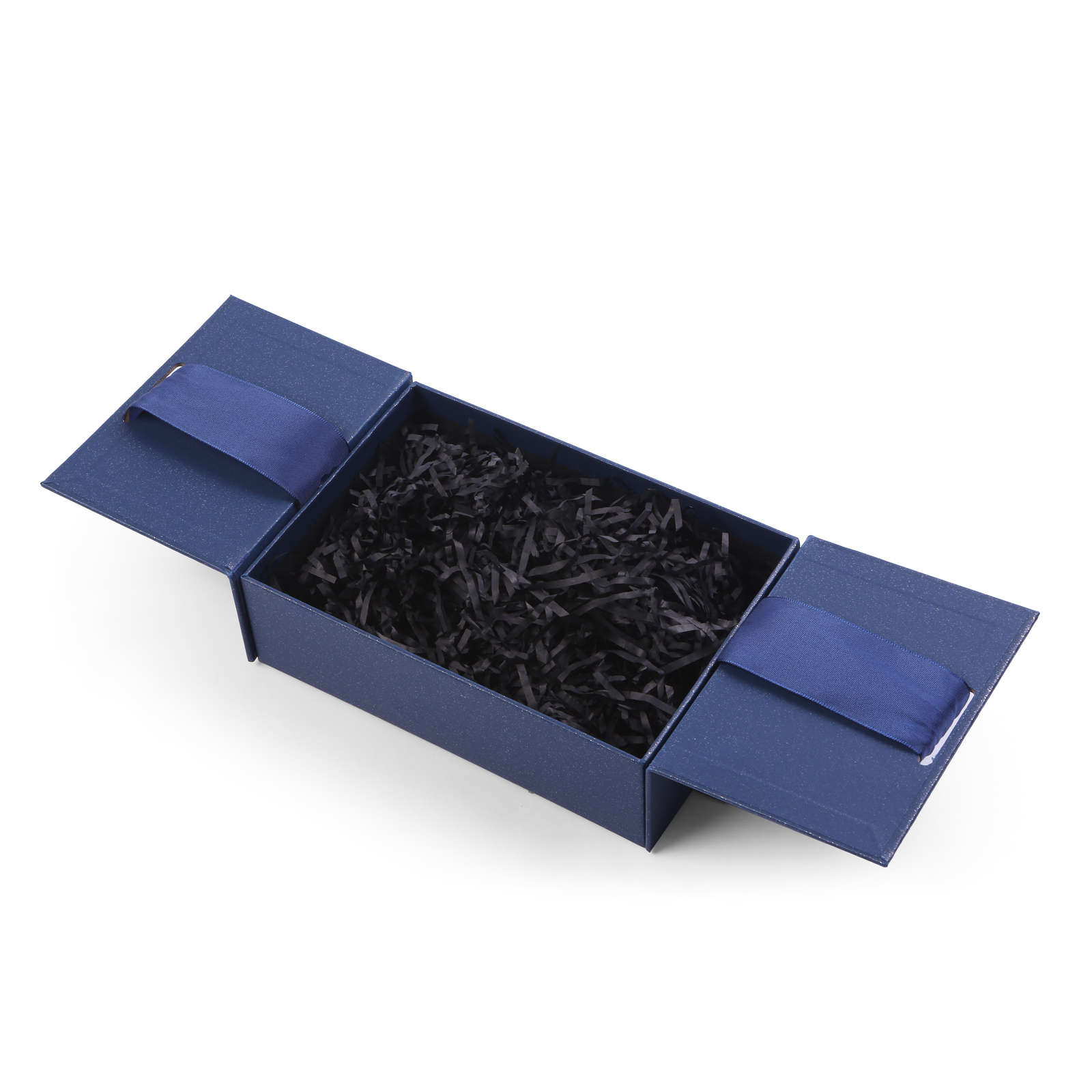 Boîte cadeau en bleu avec ruban emballage cadeau coffre | Jessemade