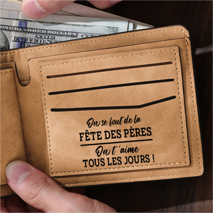 À Papa -Portefeuille Homme en cuir PU "Meilleur Papa du Monde" Personnalisé avec 6 Prénoms Portefeuille Poing Cadeau Fête des Pères | Jessemade
