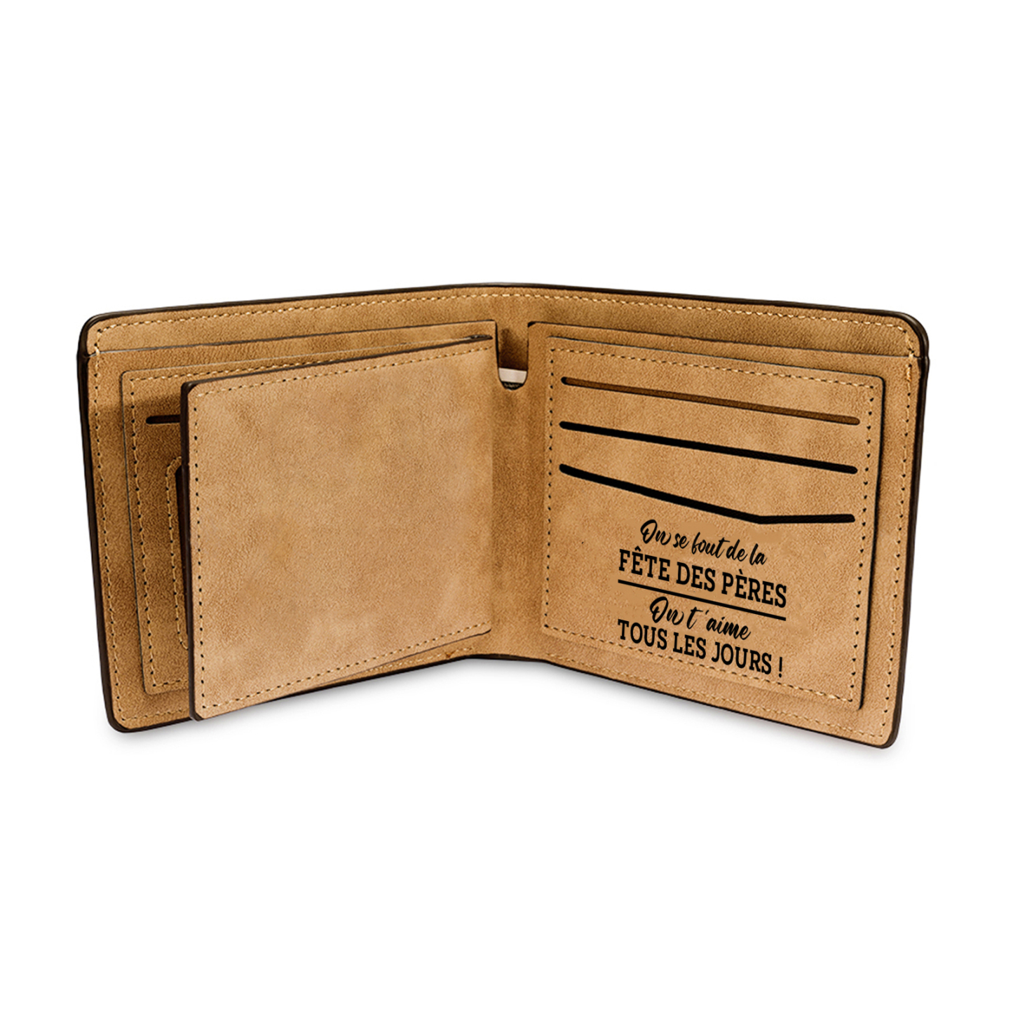 À Papa -Portefeuille Homme en cuir PU "Meilleur Papa du Monde" Personnalisé avec 6 Prénoms Portefeuille Poing Cadeau Fête des Pères | Jessemade