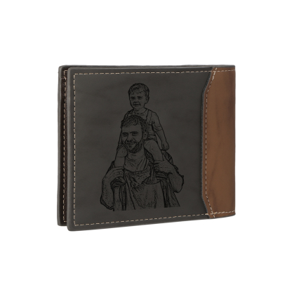 Coffret Cadeau 3PCS - Portefeuille Photo Personnalisés avec 4 Prénoms et Poings avec Ceinture et Carte - Cadeau pour Papa  | Jessemade