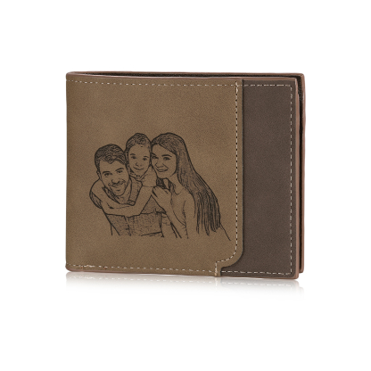 Coffret Cadeau 2PCS - Portefeuille Photo Personnalisés avec 1 Letter et 1 Prénom avec Lunettes de Soleil - Cadeau pour Papa  | Jessemade