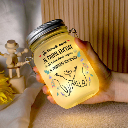 Bouteille Lumineuse Solaire avec Calendrier personnalisé  Mason Jar pour un Couple