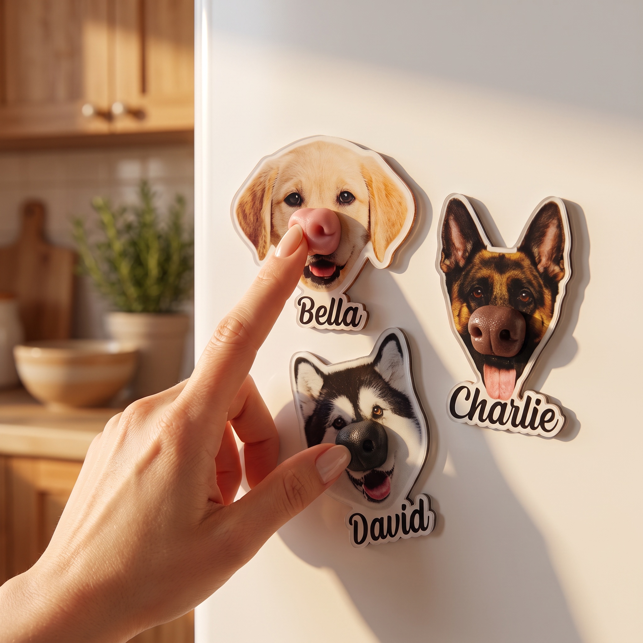 Magnets de réfrigérateur personnalisés avec portrait de chien
