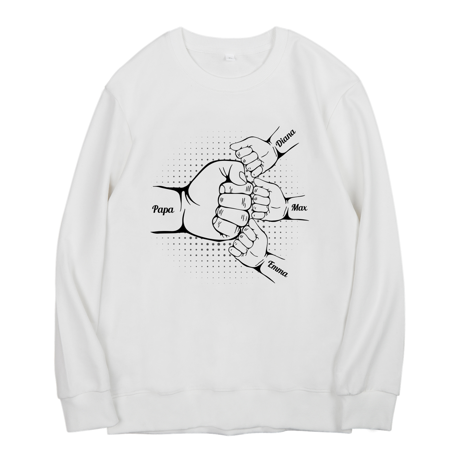 Sweat-Shirt Poings 4 Prénoms Personnalisés